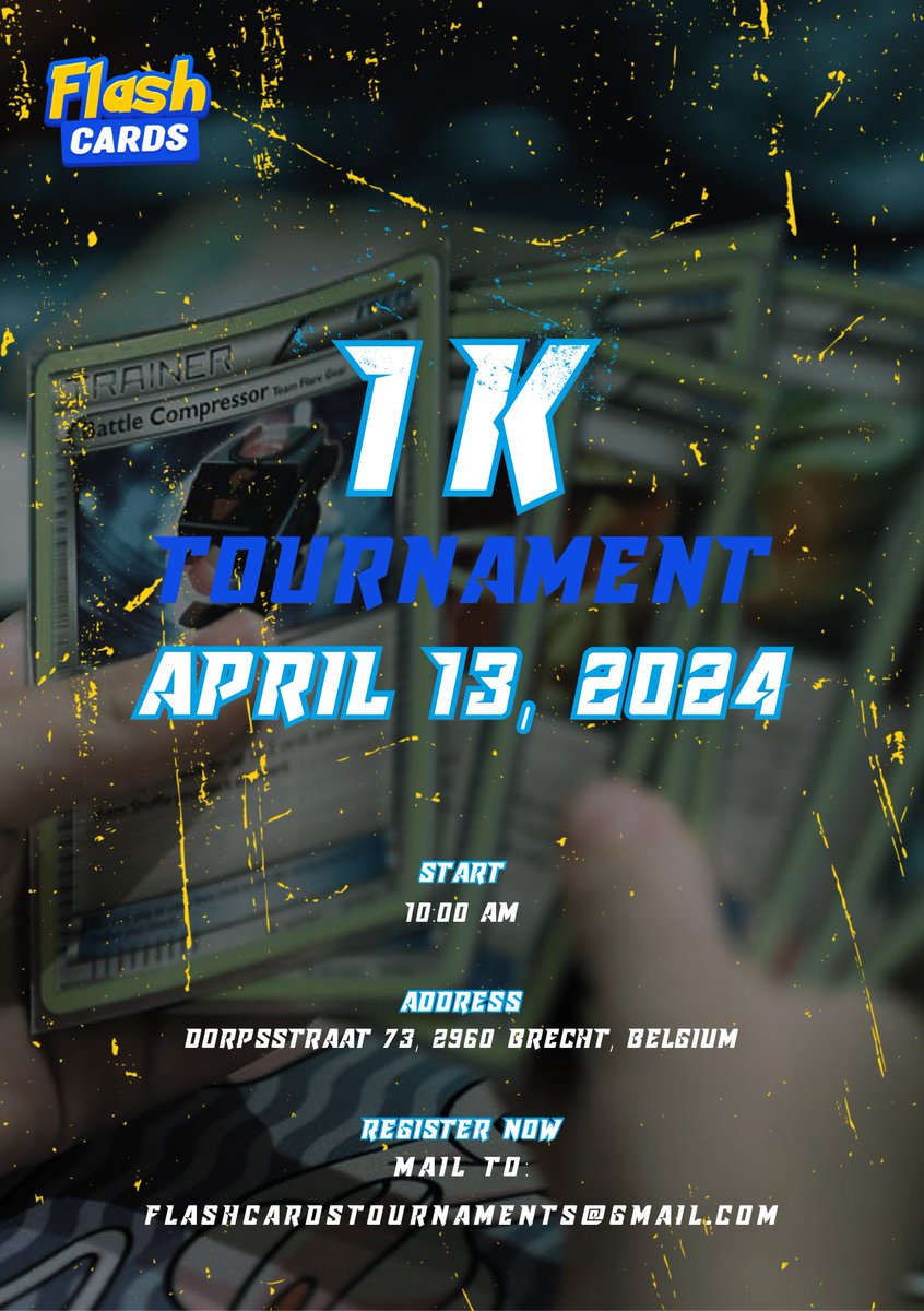 FlashCards is organizing a €1000 event in Belgium! THAT ALSO REWARDS CP! 

Dm us or the organisers:
 <a href="/JHonraedt/">Jari Honraedt (BE)</a> and <a href="/BlazersTim/">Ti_collect</a> for more info on how to register 🤝