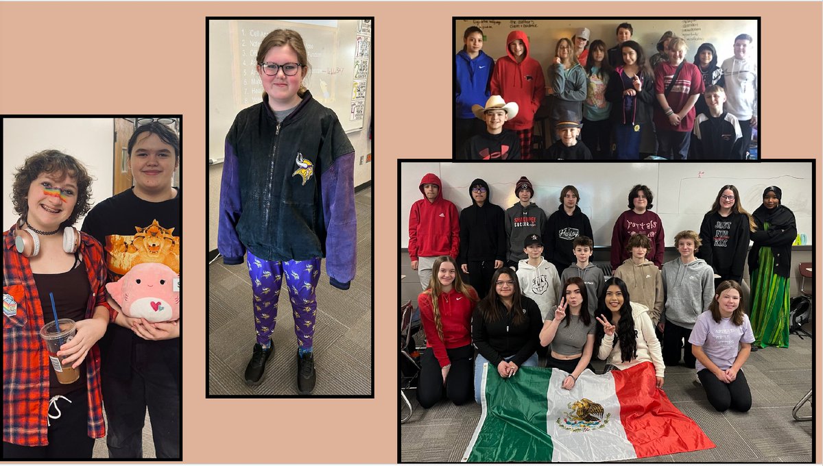 ShakoWest's tweet photo. West Middle School Staff &amp; Students Celebrated Cultures last week with advisory activities &amp; spirit-wear dress-up days! Wednesday: Represent your Minnesota Culture, Thursday: Represent your Shakopee Culture, &amp; Friday was pick your one of your own cultures to celebrate! https://t.co/2umaWGFFZR
