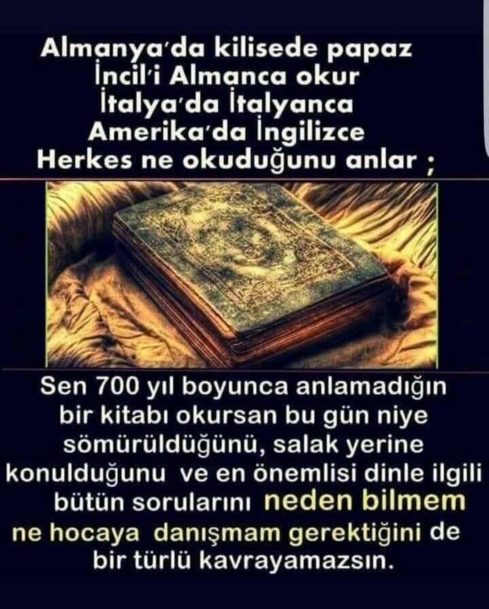 ParisZeynep's tweet photo. Canım Atam! 🇹🇷🙏❤️ Herşeyi ama herşeyi düşünüp de, söylemiş! Uygulanmış mı?
Ezan ve Kur'anı neden Arapça? #Hainlik böyle başladı ve devam etti..
Eğer halk dinini #Türkçe yaşasaydı bugün yaşadığımız bu #Din ve #DinAdamı rezilliğinin hiç birini yaşamazdık.. https://t.co/Cys5sZ8Fdk