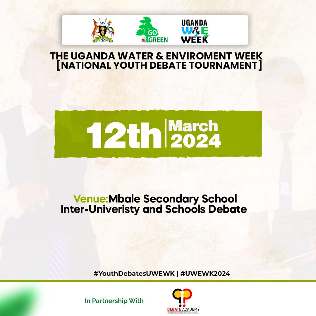 Stage is set, Debaters ready & excitement is building up!Be part of a thrilling day at #MbaleSSS as Eastern Region #YouthDebatesUWEWK competition takes place. Prepare to be amazed by the intellectual prowess of our debaters.See you there! #UWEWK2024 @youthgogreen @LindaEvelyn_N