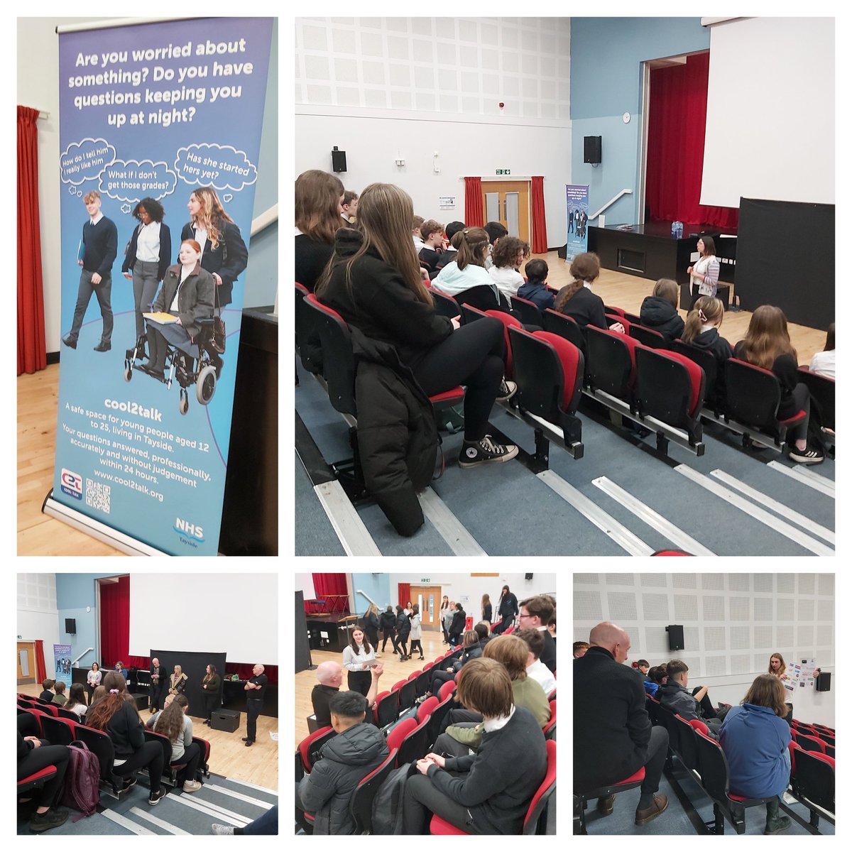 Thank you all involved in the Drama for S3s today. A fab performance and opportunity to signpost the various supports available to young people  @YouthLogos @NHSTayside @PSOSTayside @rasacpk #cool2talkour #wellbeing #s3drama