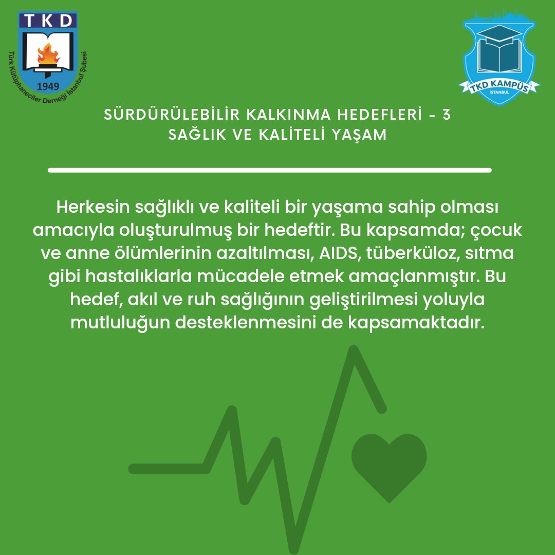 📍Birleşmiş Milletler | Sürdürülebilir Kalkınma Hedefleri - 3
- Sağlık ve Kaliteli Yaşam -