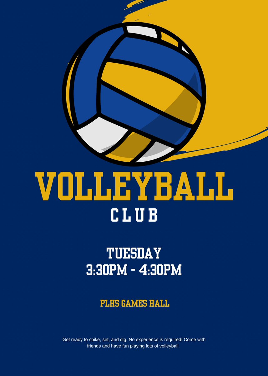 Volleyball Club 🏐🏃🏻‍♀️🏃🏻‍♂️ A reminder that volleyball club starts tomorrow (Tuesday) after school. It will start at 3:30pm and finish at 4:30pm. We look forward to seeing you there!