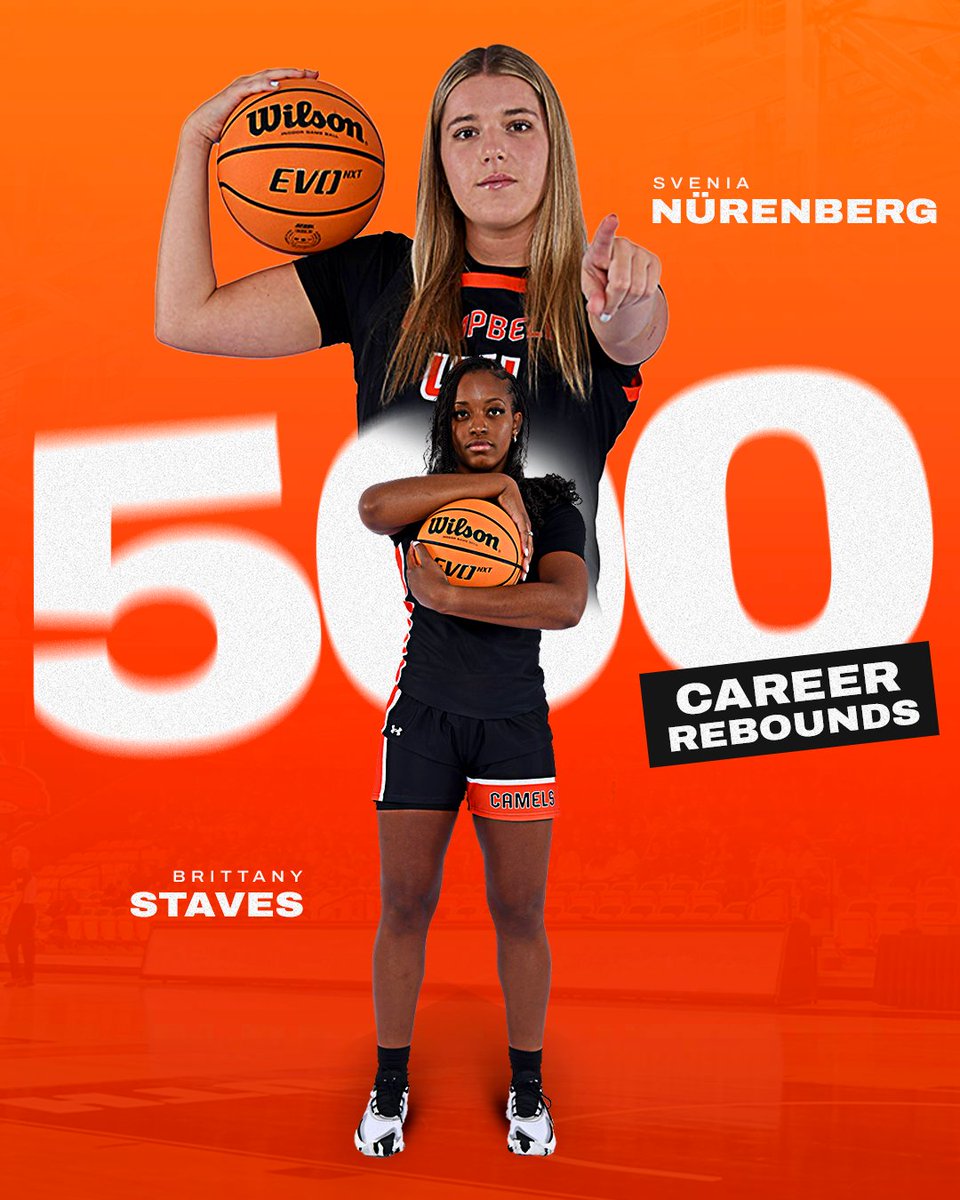 GoCamelsWBB's tweet image. 𝟓𝟎𝟎 𝐑𝐞𝐛𝐨𝐮𝐧𝐝𝐬 𝐂𝐥𝐮𝐛 💪 

Svenia Nurenberg and Brittany Staves both have surpassed 500 career rebounds!

 #SweatAndServe | #RollHumps 🐪🏀