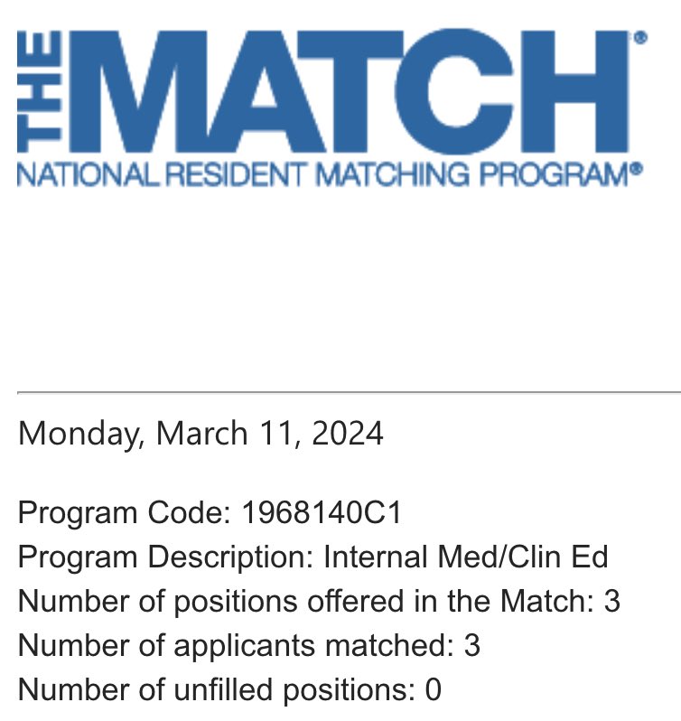 We are delighted to have filled our program and cannot wait to see the names of who will join our family at @CCF_IMCHIEFS #IMRP on @TheNRMP #Match2024 #MatchDay @NituKataria @DrRohitMoudgil @MegMcGerv @vjvelezmd @Ari_G_MD @JazmineOliverMD @AliMehdiMD @medpedshosp @MoMohmandMD