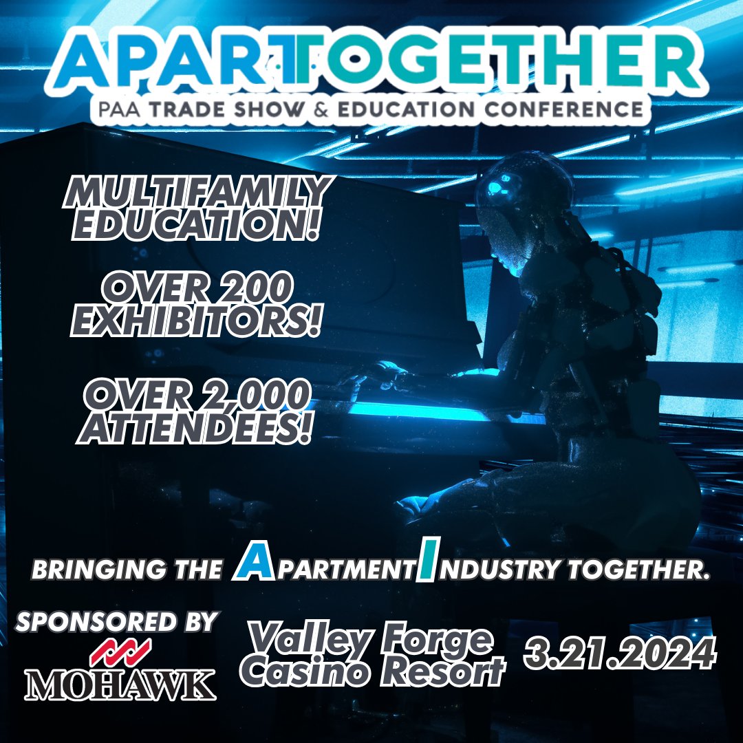 PAA_HQ's tweet photo. #PAAs most anticipated event is integrating #AI into the #apartment #industry! #PAAMembers have a chance to be amongst the thousands of attendees, be immersed in the education sessions and more, ONLY AT #APARTogether!
REGISTER TODAY! https://t.co/rLfiiai6MV https://t.co/S6fB1tdYDS