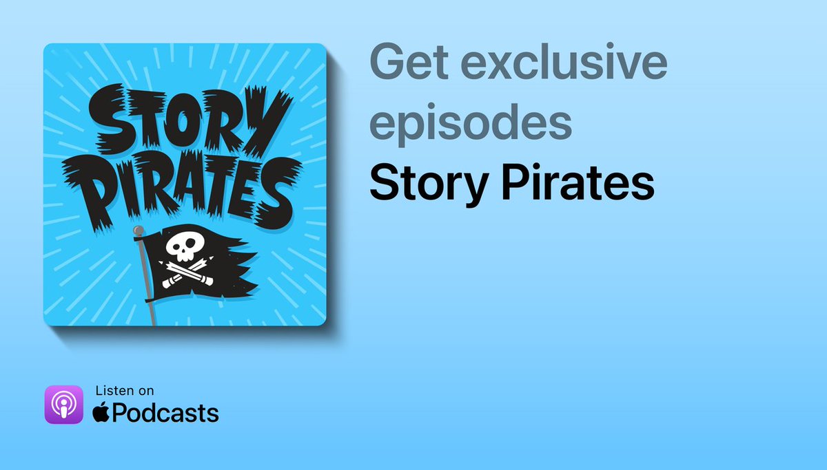 Get more episodes from Story Pirates right in @ApplePodcasts! 🎉 Take an imagination vacation with Peter, listen to a kid’s take on a classic fairy tales, and more! Subscribe to Story Pirates Podcast Plus in your Apple Podcasts feed today! podcasts.apple.com/us/channel/sto…