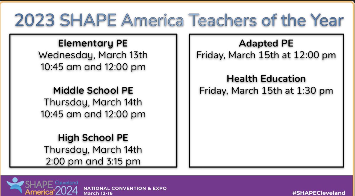 JoshGleicher's tweet image. While I cannot be there, I am so excited for everyone else for #SHAPECleveland (slight FOMO). What is everyone excited for this week? What sessions are you all looking forward to? Make sure to check out all the TOY Sessions.