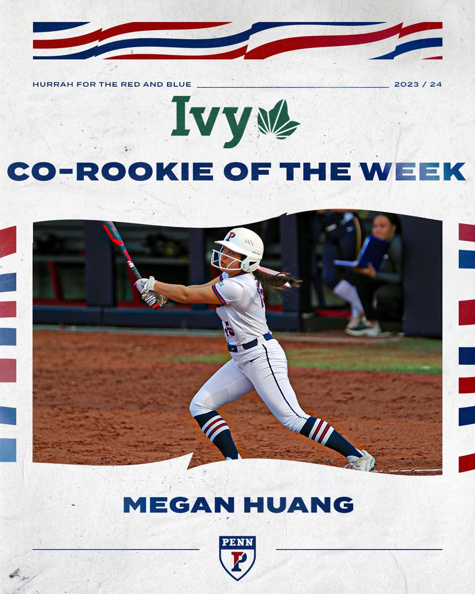 Penn_Softball's tweet photo. Following her stellar performance at the plate this past weekend, Megan has been named Ivy League Co-Rookie of the Week! Congratulations, Megan!! 

#FightOnPenn🔴🔵🥎 https://t.co/AkKBpCC9SL