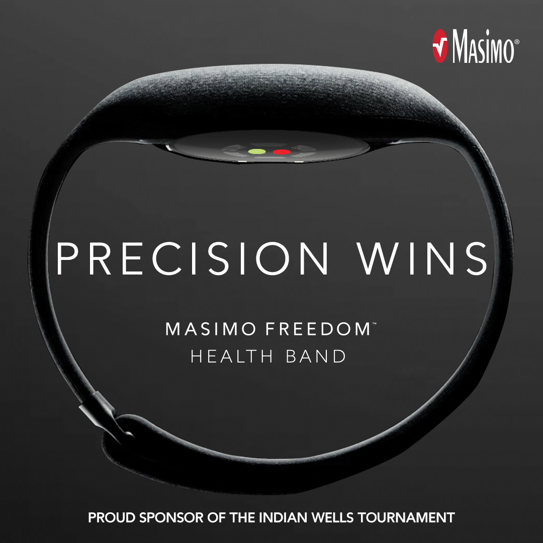 Introducing the future of wearables technology. The Masimo Freedom Health Band is designed to fit comfortably while you sleep or play your match, providing a precise look at your health. This is a new standard in precision, the next level of health. @BNPPARIBASOPEN