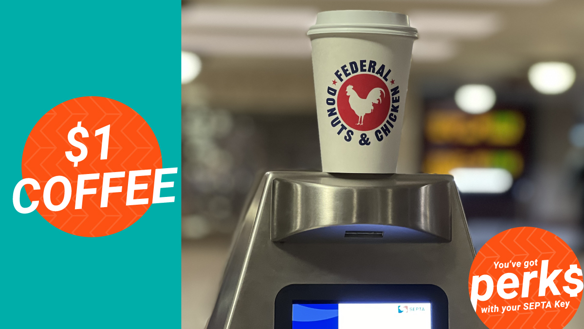 Flash your SEPTA Key card for a 12oz. coffee ☕ for JUST $1 (+ appl. tax) every Tuesday at any Federal Donuts 🐔 - including their East Market spot - which is just minutes away from City Hall: iseptaphilly.com/perk/567! #ISEPTAPHILLY #waytogo #Perks #TransitTuesday