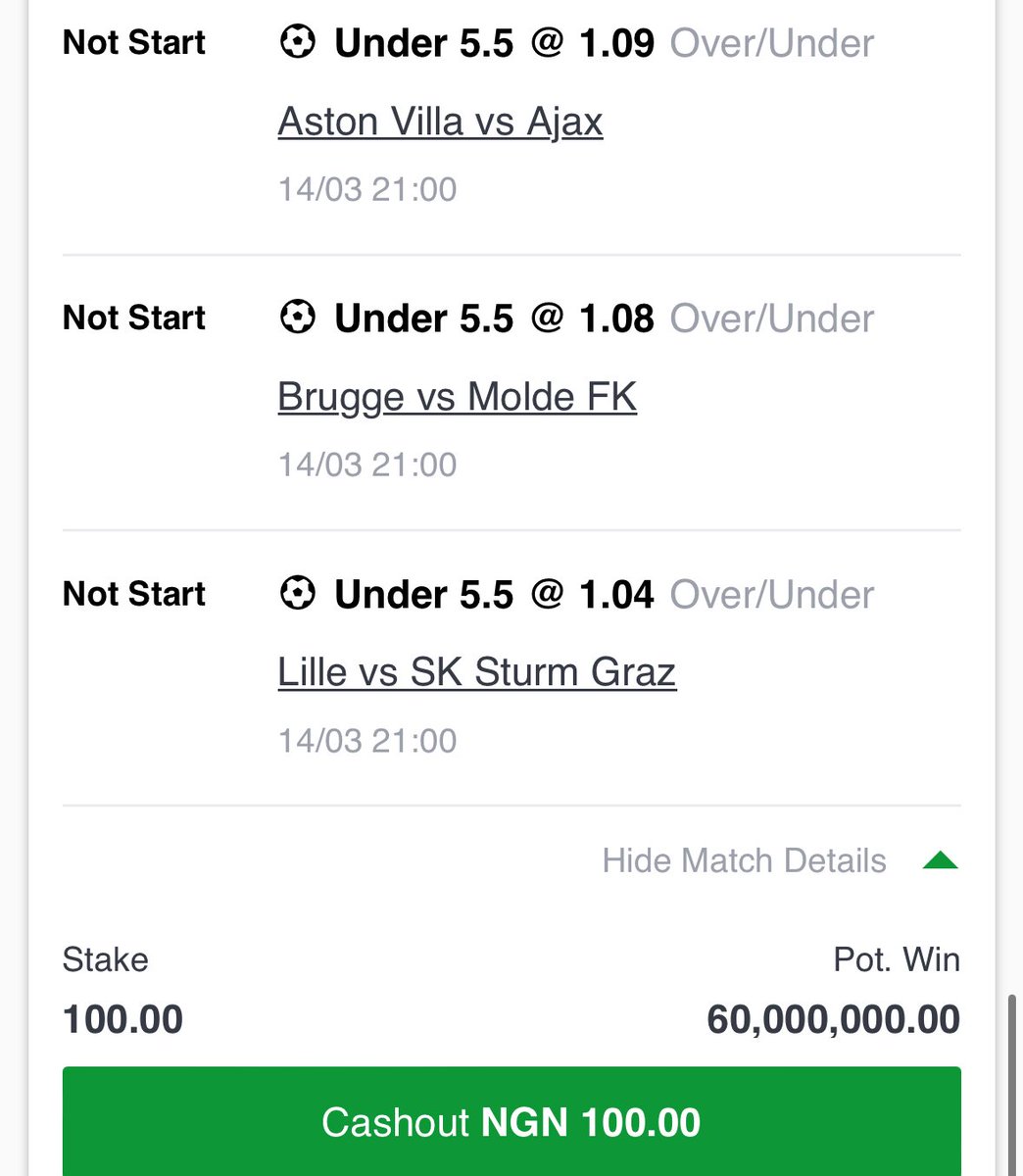 Spent hours working on this 60M under 6 goals.. Let’s achieve our 60 million dream Under 4.5 mega odds processing…. If you’re interested & Tap ❤️Like Button , Follow & Retweet