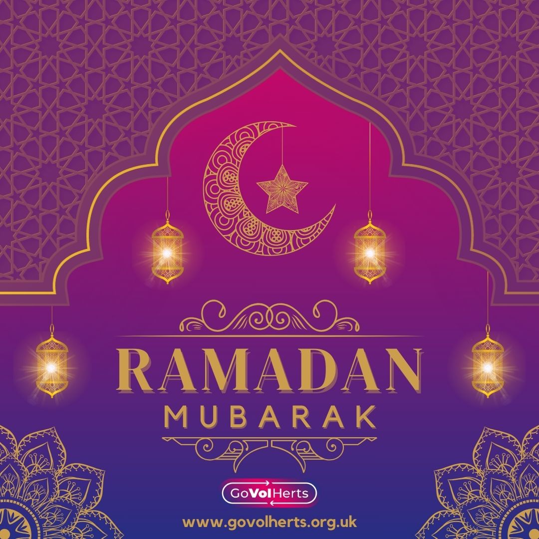 Ramadan Mubarak to everyone celebrating At GoVolHerts, we understand that charity giving and volunteering can be a big part of celebrating Ramadan. Through our website we can support you to find a volunteering opportunity near you in Hertfordshire. #ramadan2024