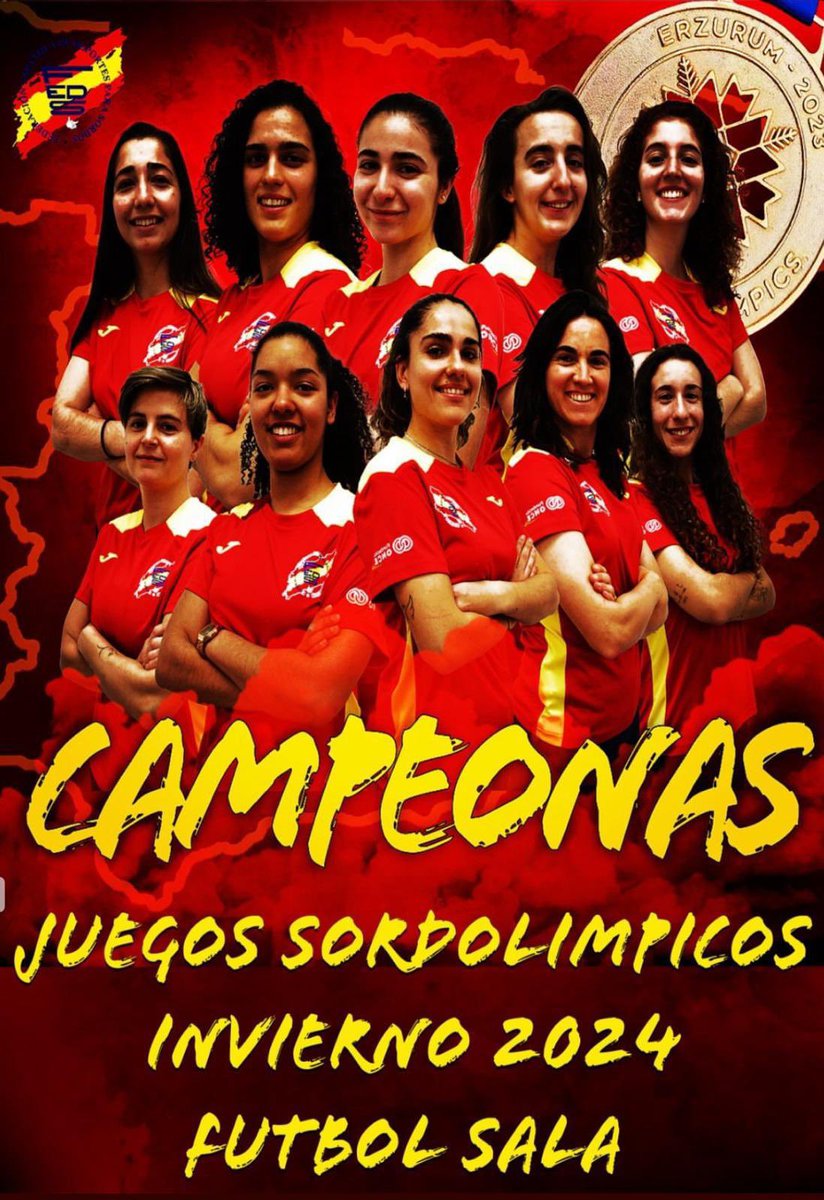 ¡Campeonas!

La Selección Española de Fútbol Sala femenino ha ganado en los Juegos Sordolímpicos de Invierno.

Orgullo de vuestro ejemplo, vuestro afán de superación y vuestro trabajo en equipo, valores de las mejores deportistas.

¡Enhorabuena!