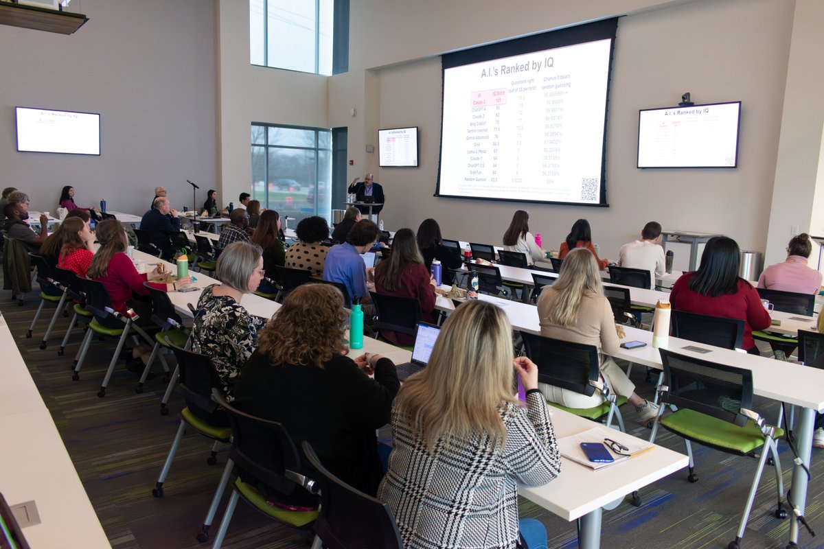 Research scientists Drs. Shaun Grannis, vice president, data and analytics and Andrew Gonzalez, associate director for data science presented at Regenstrief Institute on the 'Overview of Growing Capabilities and Implications for the Future of Innovation (or Ask ChatGPT!)'