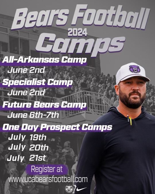 It's never too early to plan your summer camp schedule! Make sure you lock in your chance to show out on The Stripes!! #BearClawsUp #FearTheStripes 🐻