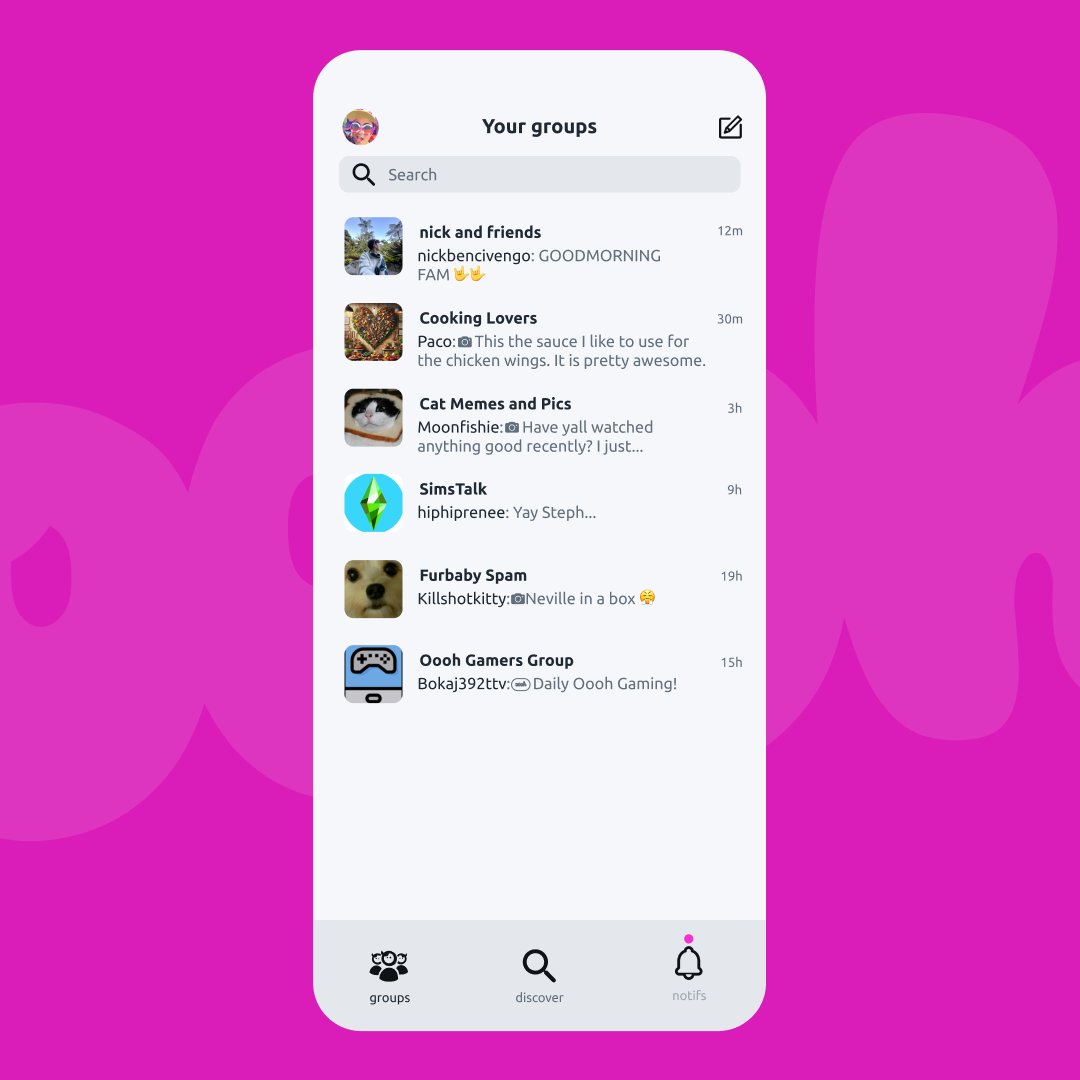 We've yeeted the group sidebar in our latest update and are introducing the new GROUPS VIEW! ✨

Quickly find all your groups, get a peak of what's happening inside, search or start chats all in one place.