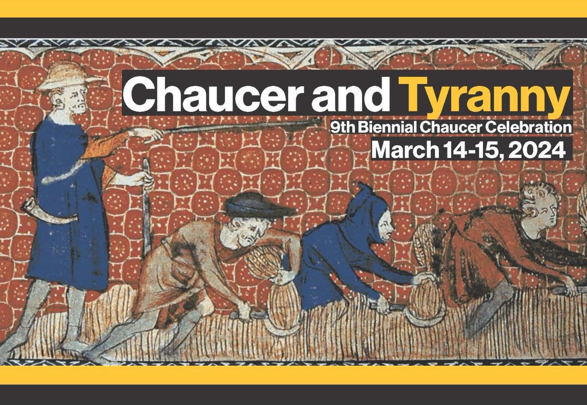 asuEnglish's tweet photo. Because tyranny is unfortunately still a thing in the world 😟 we're exploring the topic from a historical angle with @UCLA political scientist Natasha Piano this wk Mar. 14-15. Join us for "Chaucer and Tyranny" @ASU in Tempe: https://t.co/3JfzAx1c1d #ASUHumanities @ASULibraries https://t.co/z6MHoVBrqa