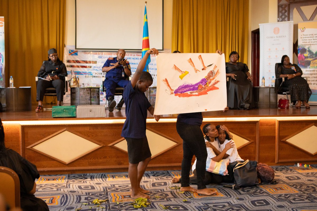 Goma/Nord-Kivu,  le 08/03/2024 a été célébré pour compatir avec les femmes de l'Est de la RDC, victimes de la guerre . Un théâtre a été joué pour dénoncer les violences faites aux femmes et interpeller le gouvernement congolais. #autonomisation #Paix #Femme #genre