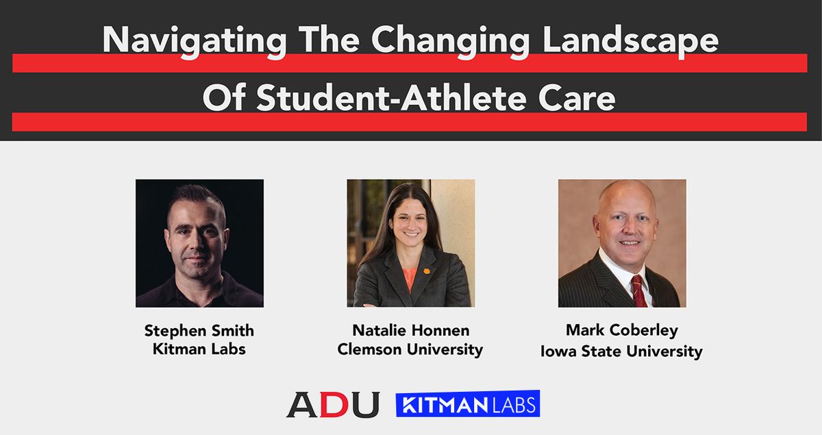 KitmanLabs's tweet photo. Stephen, CEO of Kitman Labs, joined @AthleticDirectorU to talk about "Navigating the Changing Landscape of Student-Athlete Care." 

Participants in the webinar included Natalie at @ClemsonUniv, and Mark at @IowaStateU.

👉 https://t.co/AOcy0vEzG1

@D1ticker| #ADU https://t.co/bJMVG44xD6