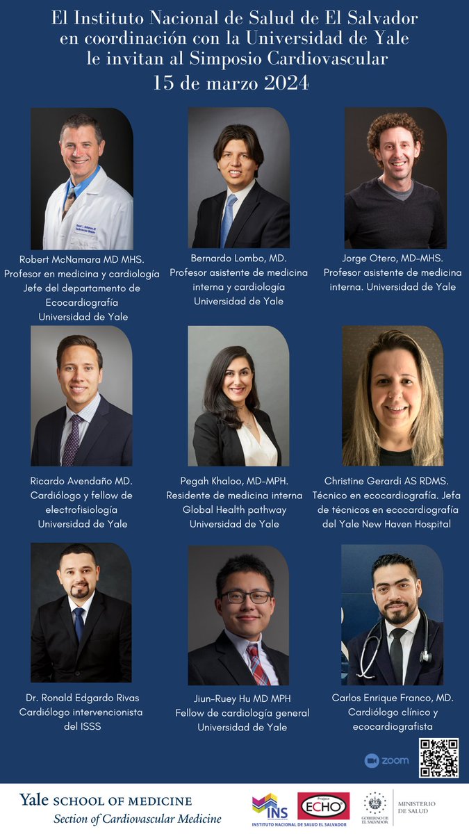 MedicinaUJMD's tweet photo. El INS y la Universidad de Yale, invitan al Simposio Cardiovascular
Enlace de inscripción: 
https://t.co/5vY9kBowSA...
Participación especial del Dr. Ricardo Avendaño, graduado de @MedicinaUJMD. Coautor de varios artículos científicos:
https://t.co/HGVE5Zk872
@UJMD_sv  @INS_ESV https://t.co/jA6x5R1ij0