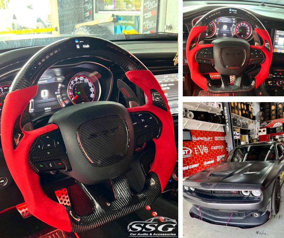 ssgcarcustom's tweet photo. Steering Wheel Upgrade ⬆️⬆️ Drive in style and precision. 

📸 Carbon fiber Steering Wheel &amp; leather with LED  RPM Display on #challenger #musclecar
👨🏽‍🔧 Professional Installation https://t.co/gxJGCq6erJ
