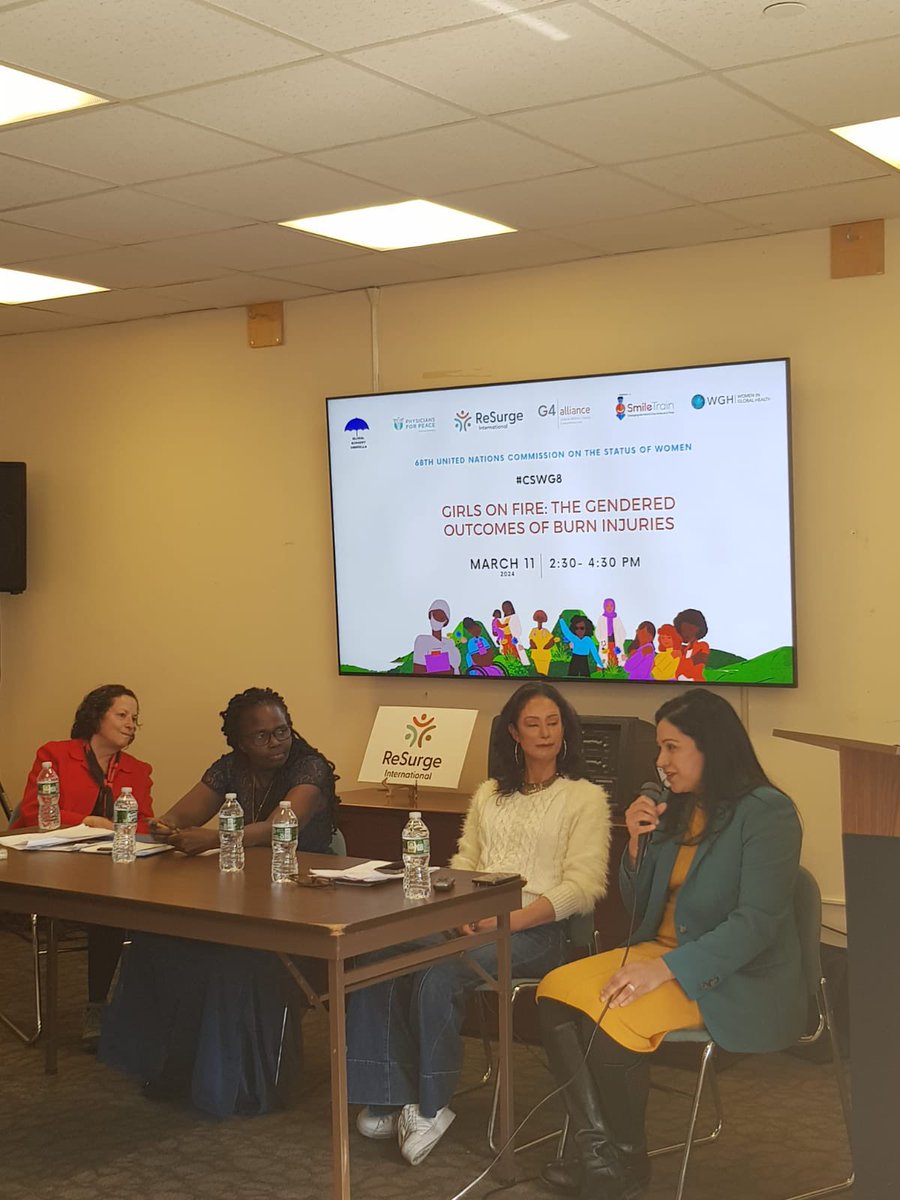 womeninGH's tweet photo. "We need bold intentional change to increase women's leadership in surgery and other areas of health" underlined Dr @RoopaDhatt in a #CSW68 side event on gendered outcomes of burn injuries. 

Our #SheShapes report on women leadership in health 👉 https://t.co/ukyrgGtAeo https://t.co/aKC1D35CvZ