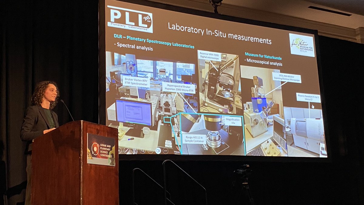 Planetguy_Bln's tweet photo. Aurelie van Den Neucker did a fantastic job giving a talk at her first ever LPSC about studies on #Ryugu samples performed at @PSL_Berlin #LPSC2024 https://t.co/FV4gLOvVE1