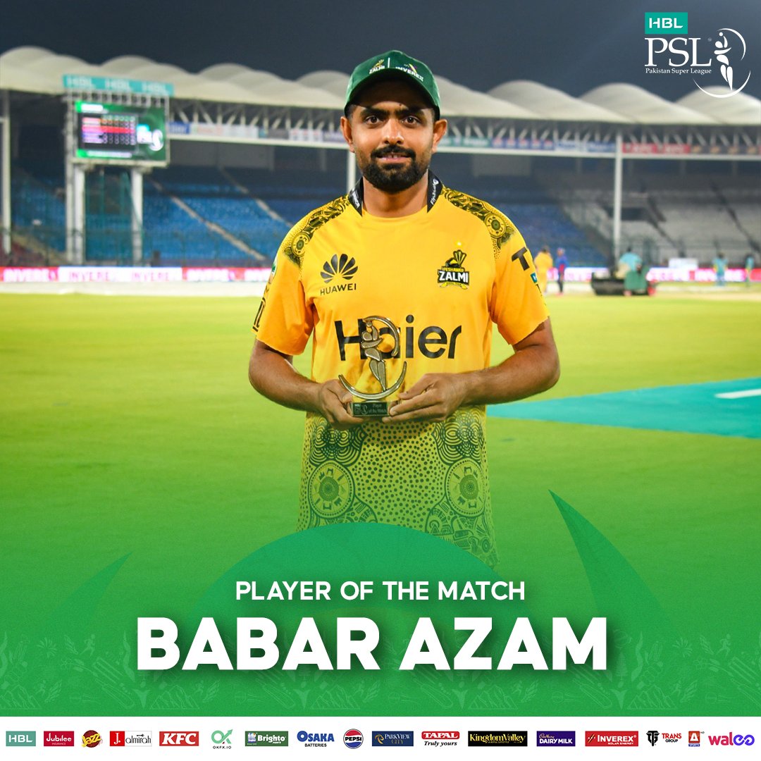 🌟 BABAR AZAM PLAYER OF THE MATCH 🌟

#HBLPSL9 | #KhulKeKhel | #KKvPZ