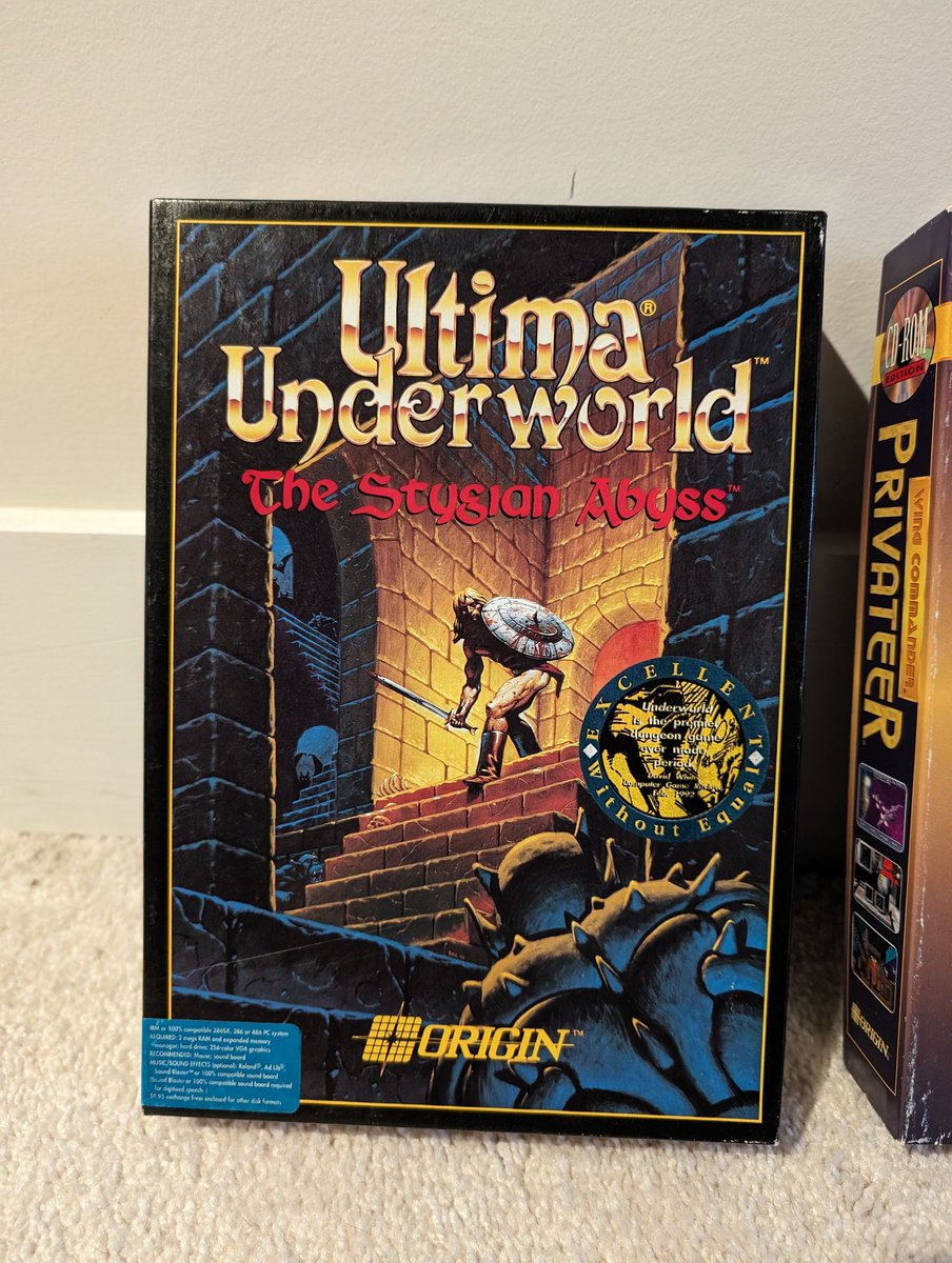 dancingcrab's tweet image. Four of my personal 10/10 #bigboxPCgames.

#PCgaming #DOSgaming #retrogaming #Ultima #UltimaUnderworld #WingCommander #WingCommanderPrivateer #DnD #PlanescapeTorment #ThiefTheDarkProject #ThiefGold
