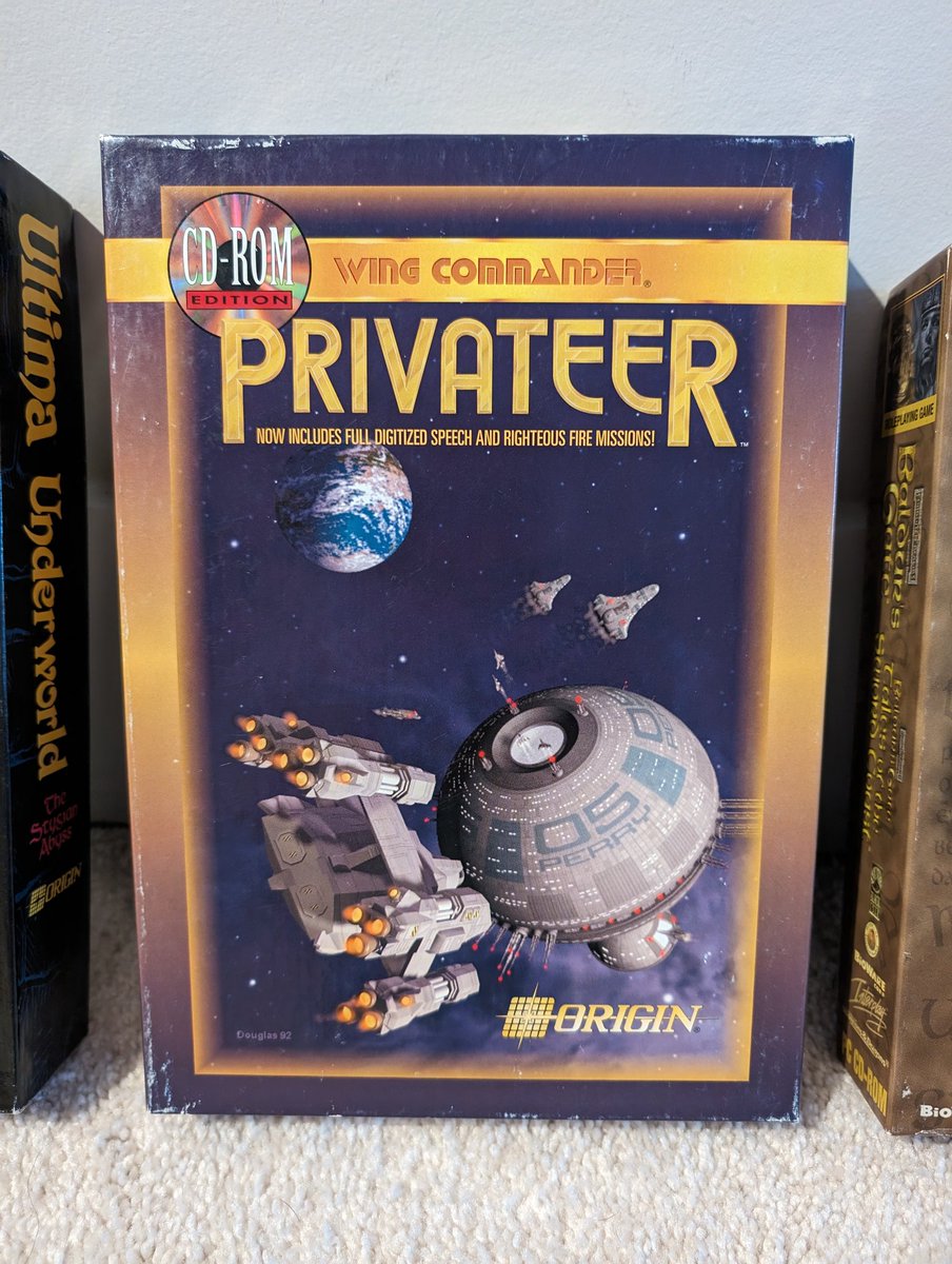 dancingcrab's tweet image. Four of my personal 10/10 #bigboxPCgames.

#PCgaming #DOSgaming #retrogaming #Ultima #UltimaUnderworld #WingCommander #WingCommanderPrivateer #DnD #PlanescapeTorment #ThiefTheDarkProject #ThiefGold
