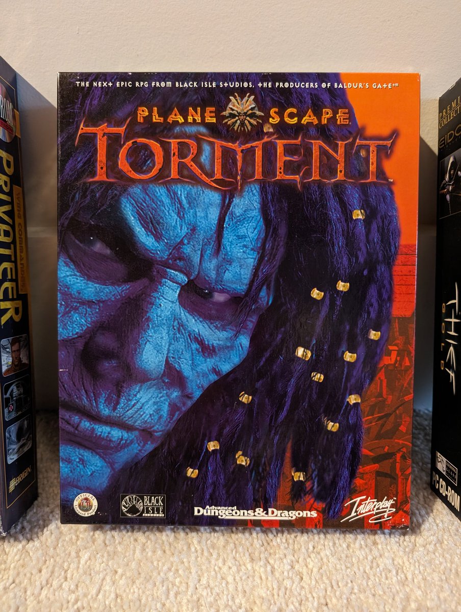 dancingcrab's tweet image. Four of my personal 10/10 #bigboxPCgames.

#PCgaming #DOSgaming #retrogaming #Ultima #UltimaUnderworld #WingCommander #WingCommanderPrivateer #DnD #PlanescapeTorment #ThiefTheDarkProject #ThiefGold