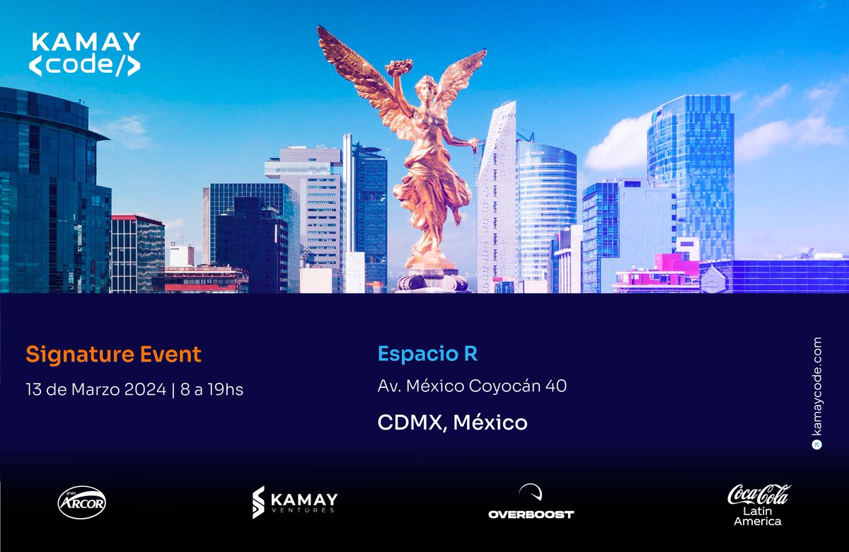 ¡Nos vemos mañana en #KamayCodeCDMX! Te esperamos para una experiencia única que conecta al ecosistema de innovación 📡🚀

Link al registro: bit.ly/3R3sZ5A <a href="/KamayVc/">Kamay Ventures</a>

#Industry40 #Sustainability #SupplyChain #KamayCodeCDMX #KamayCode #Innovación #StartupsMX