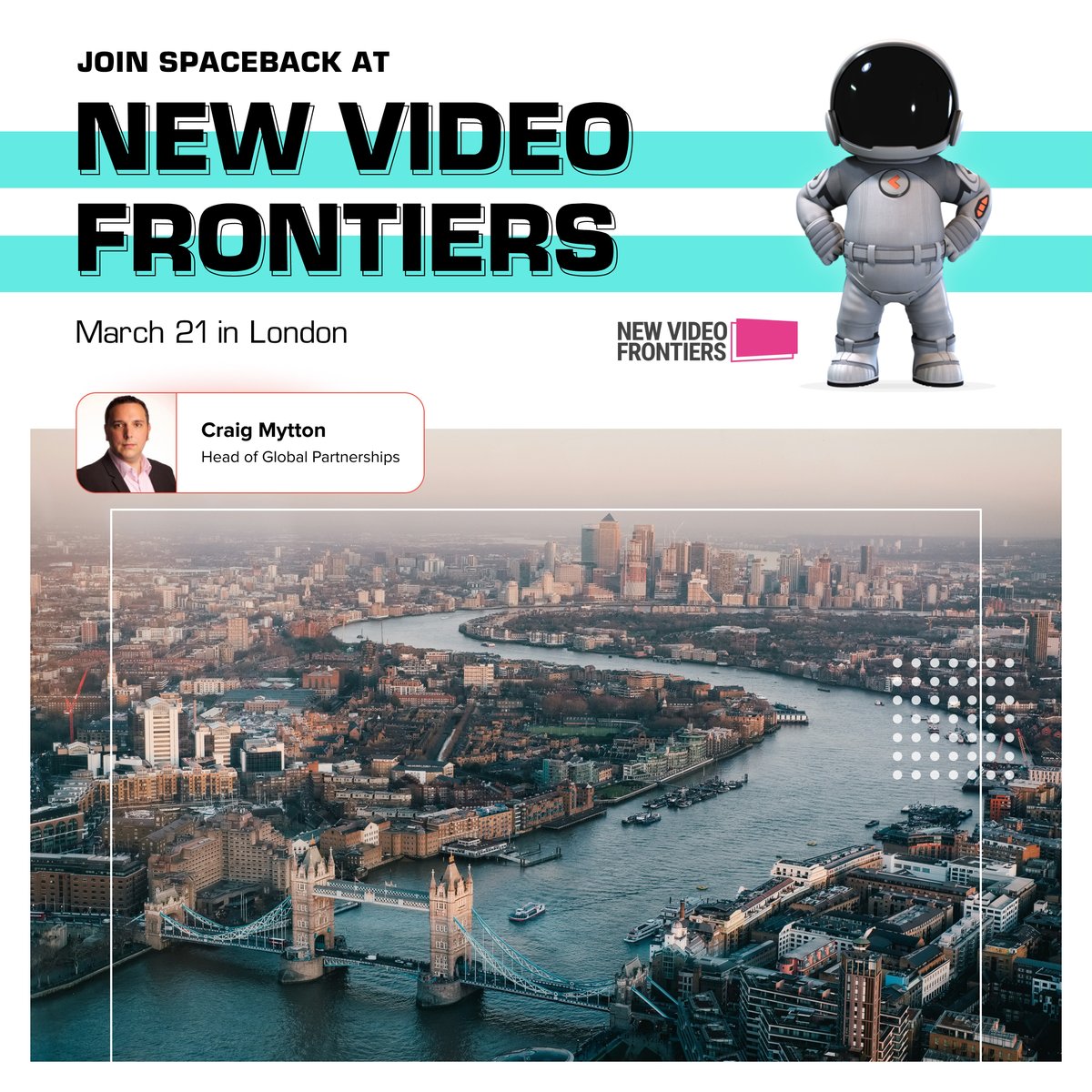 Spaceback's tweet photo. Craig Mytton will be attending @videoweek's #NewVideoFrontiers next week! If you’re attending too, reach out to Craig to schedule a meeting. You can catch him on day 2. He’d love to discuss ways to elevate your advertising strategy with #SocialCTV. See you there! 🚀
#NVF24 https://t.co/QIw4RUS6WF