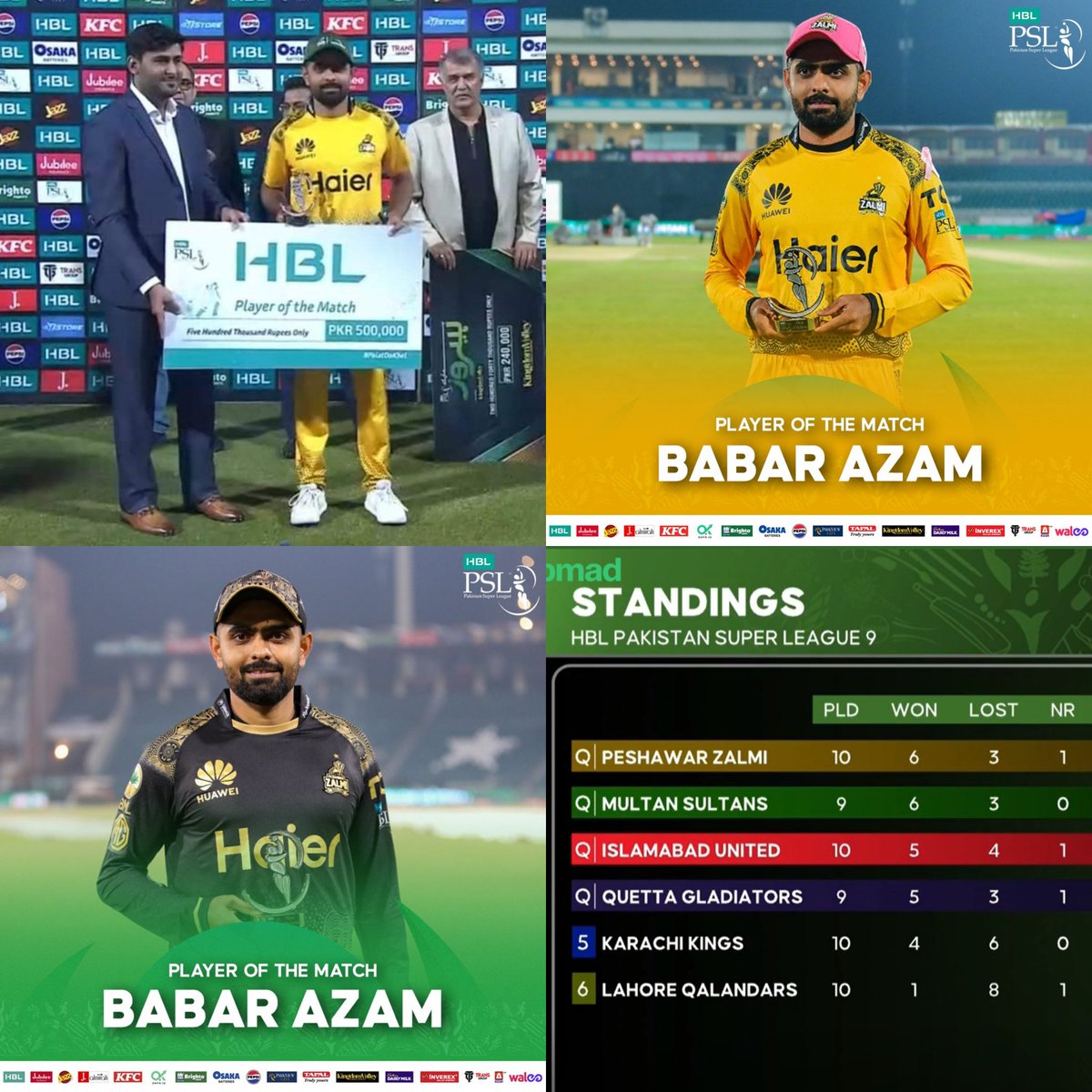 3️⃣ Man of the Match
No 1️⃣ Team
No 1️⃣ Scorer
King 👑 BABAR Supremacy
#BabarAzam𓃵 I #KKvPZ