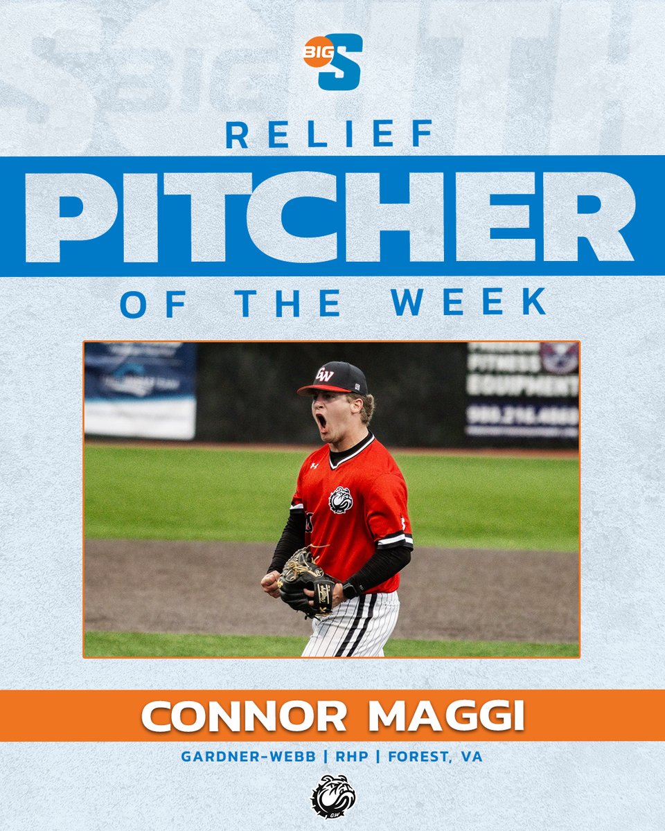 He tossed 5.0 scoreless innings and struck out 9⃣ in a come-from-behind victory Saturday over Manhattan 👏

<a href="/GWUBaseball/">Gardner-Webb Baseball</a>'s Connor Maggi is the #BigSouthBase Relief Pitcher of the Week!