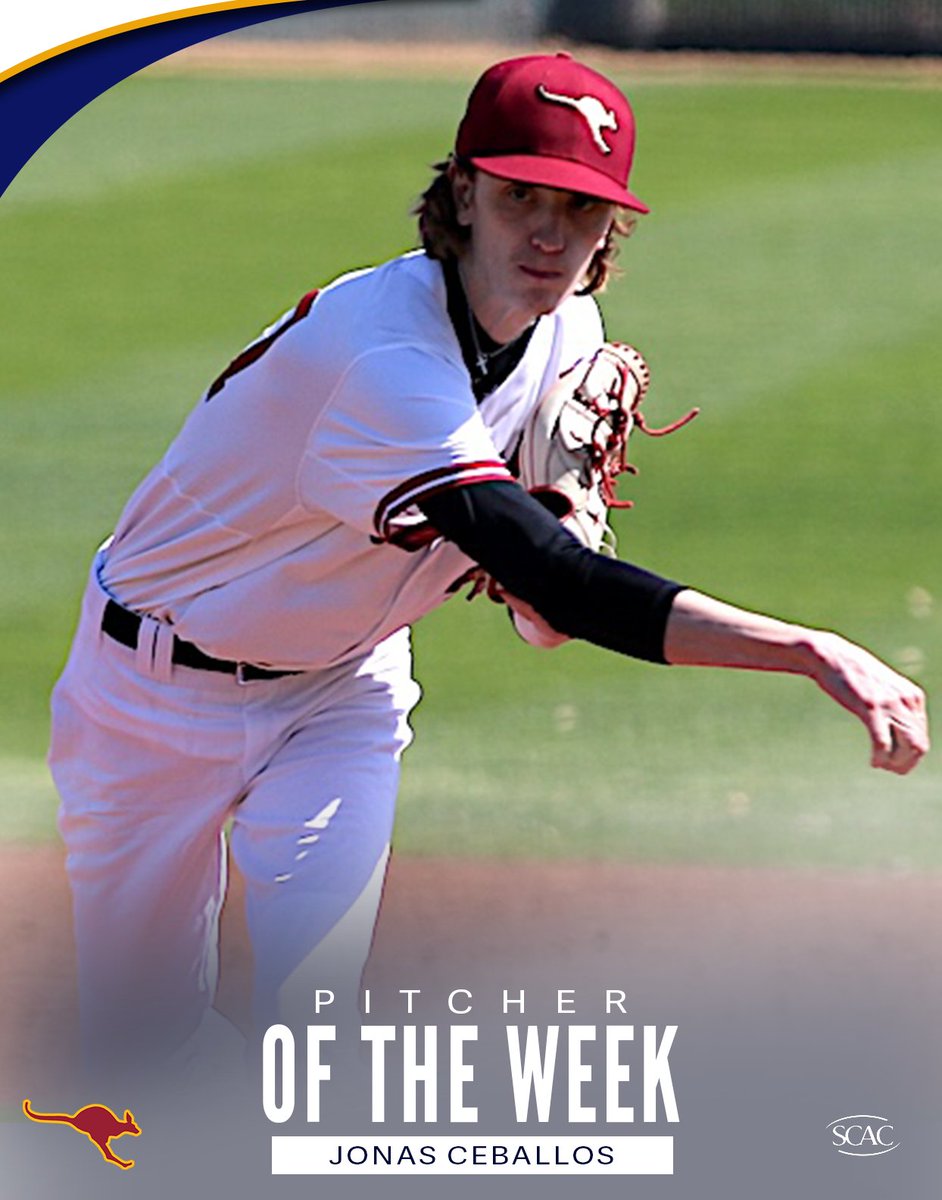 SCAC (@scac_sports) on Twitter photo Jonas Ceballos of <a href="/ACSports/">Austin College 'Roos Athletics</a> named #SCACBsb Pitcher of the Week for Week 5!⚾️
📰| tinyurl.com/mt94z8cz
#SCACPride #DIII50 #SCACBsb Jonas Ceballos of <a href="/ACSports/">Austin College 'Roos Athletics</a> named #SCACBsb Pitcher of the Week for Week 5!⚾️
📰| tinyurl.com/mt94z8cz
#SCACPride #DIII50 #SCACBsb