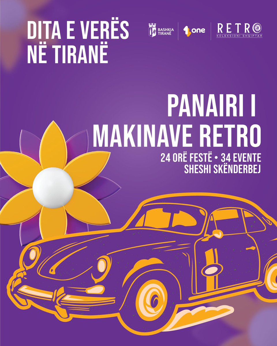 dpshtrr's tweet photo. Pranvera vjen më bukur me RETRO! ☀️🌺

Vijojmë festimet 🎉 për Ditën e Verës ☀️ në stacionin tonë të radhës, 📍Tiranë, te Sheshi Skënderbej, me muzeun lëvizës të mjeteve historike 🚙🚘 të Koleksionit Retro dhe Punishten e Targave Suvenir. 💕 https://t.co/ufKe7AzKYd