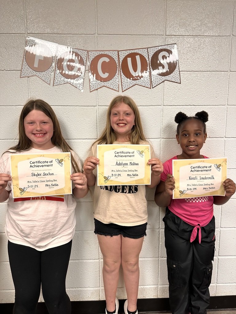 BeebeElementary's tweet photo. Congratulations to Skyler, Adalynn, and Kenzli in Mrs. Tallies class for winning the first-ever class spelling bee! 🐝
They will compete in our 3rd-grade level spelling bee in May! Way to go girls! #bbelem #bprd https://t.co/LYOhaRgKtD