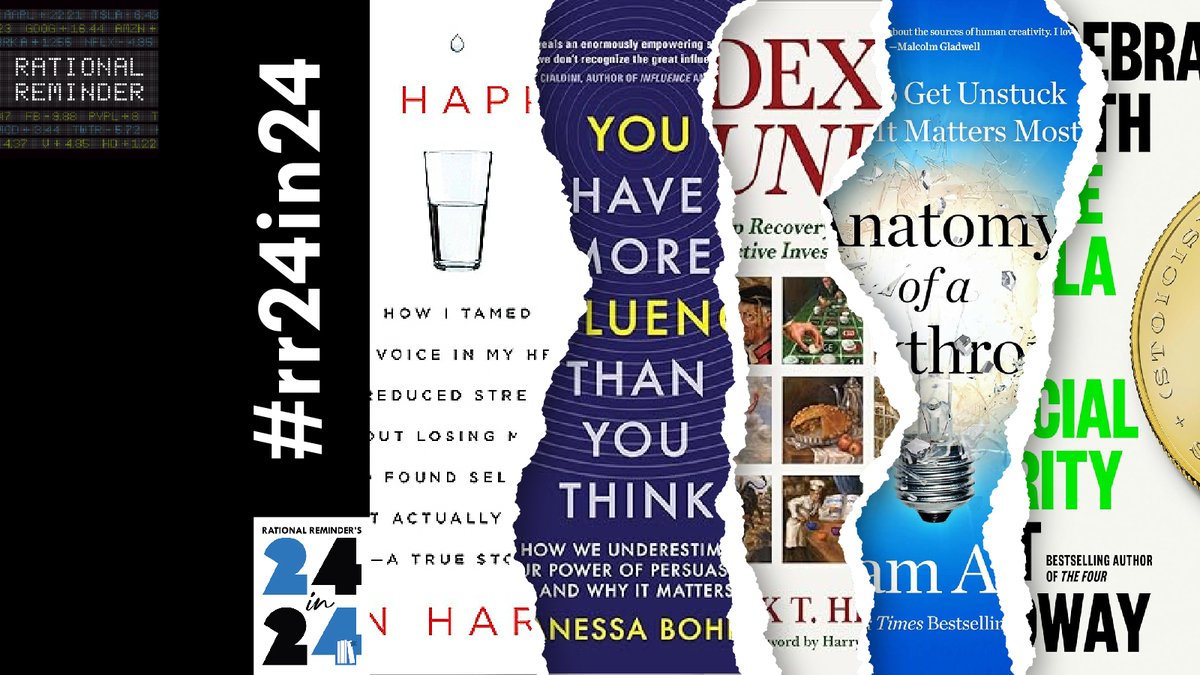 Get ready, set.....start reading! 🎉 Featured books: 10% Happier– @danbharris You Have More Influence Than You Think – @profbohns Index Funds – @mark_hebner Anatomy of a Breakthrough – @adamleealter The Algebra of Wealth – @profgalloway #rr24in24