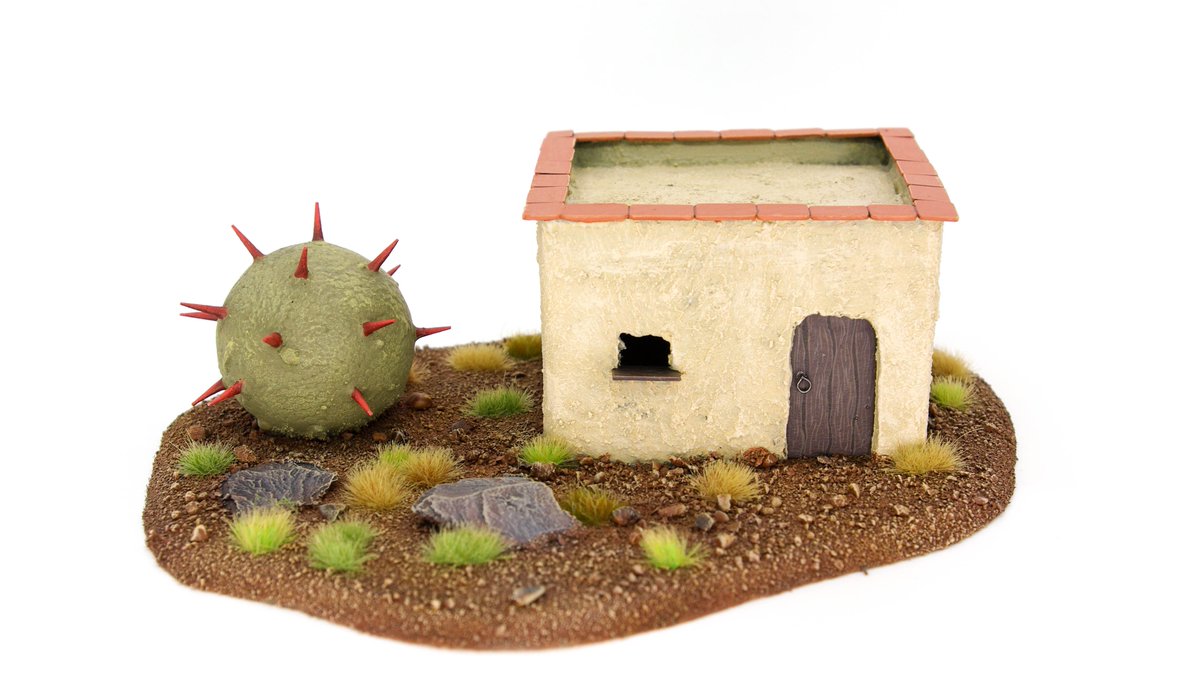Jamsponge1764's tweet photo. Started some retro scenery in 2021, got distracted, finished it last month! 🌵 

Over textured the house (and under textured the cactus!) so I can’t add Orky decals to it now - guess I’ll just have to make another! 🎨 https://t.co/mA8scVBqPO