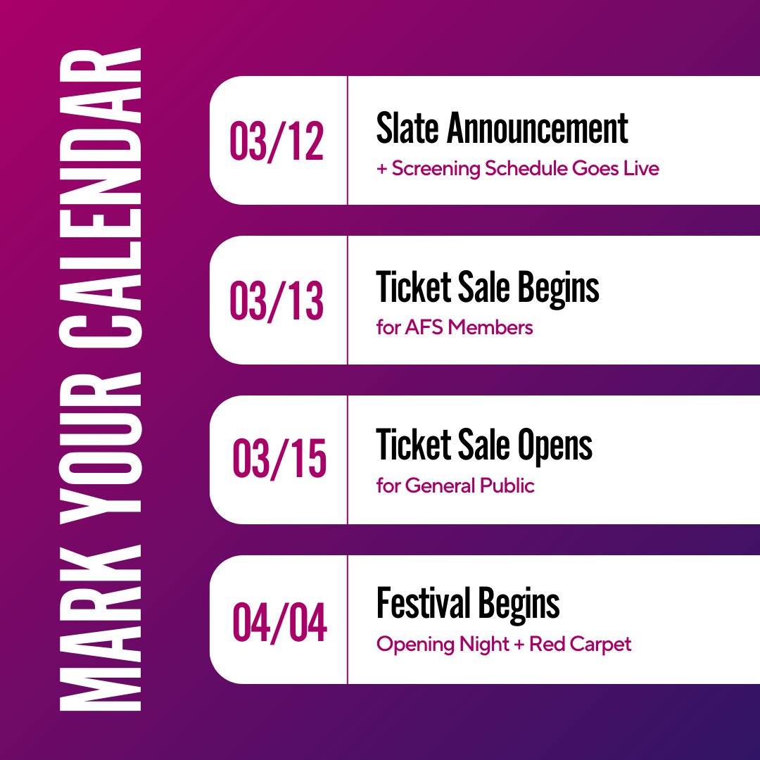 The day you have all been waiting for is almost here! 🙌 TOMORROW the slate of films for the AFF 2024 will be announced. P.S. Tickets go on sale MARCH 13 for AFS members and MARCH 15 for the general public. Visit How to Fest for more info: annapolisfilmfestival.com/how-to-fest