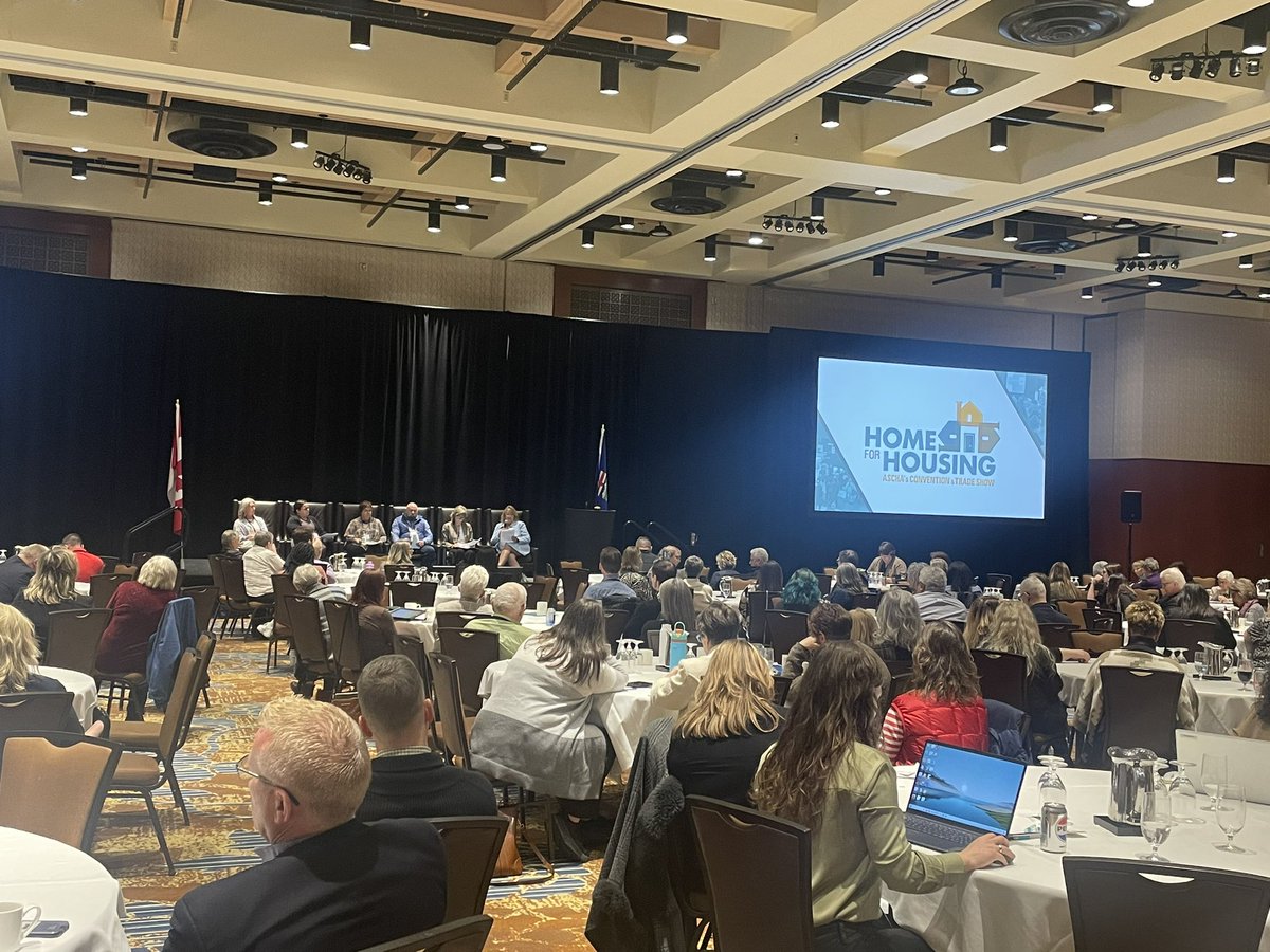 We have a packed house here in #yyc for our first full day of the #Home4Housing Convention & Trade Show. Housing operators from across Alberta discuss insights on #Budget2024 and what it means for #communityhousing and #seniorshousing