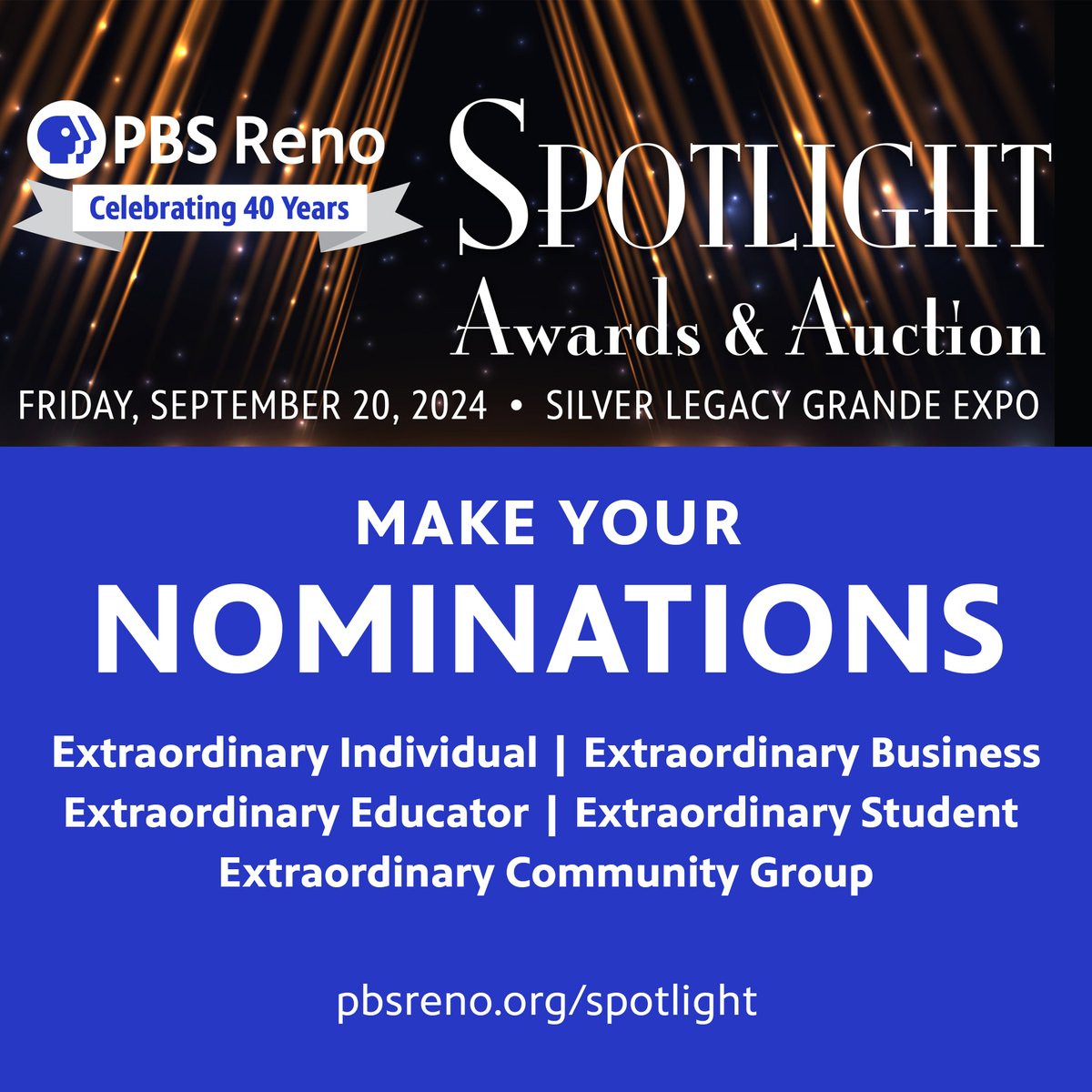 PBS Reno on X: "Who do you know who is making a difference in our community? Honor the incredible people, businesses, and organizations you value by nominating them for a @PBSReno Spotlight