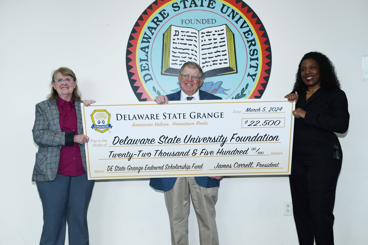 The Delaware State Grange has established an endowed scholarship to support agriculture students at Delaware State University. The scholarship will be awarded beginning in the 2026-2027 school year. ow.ly/Xpx050QQE63