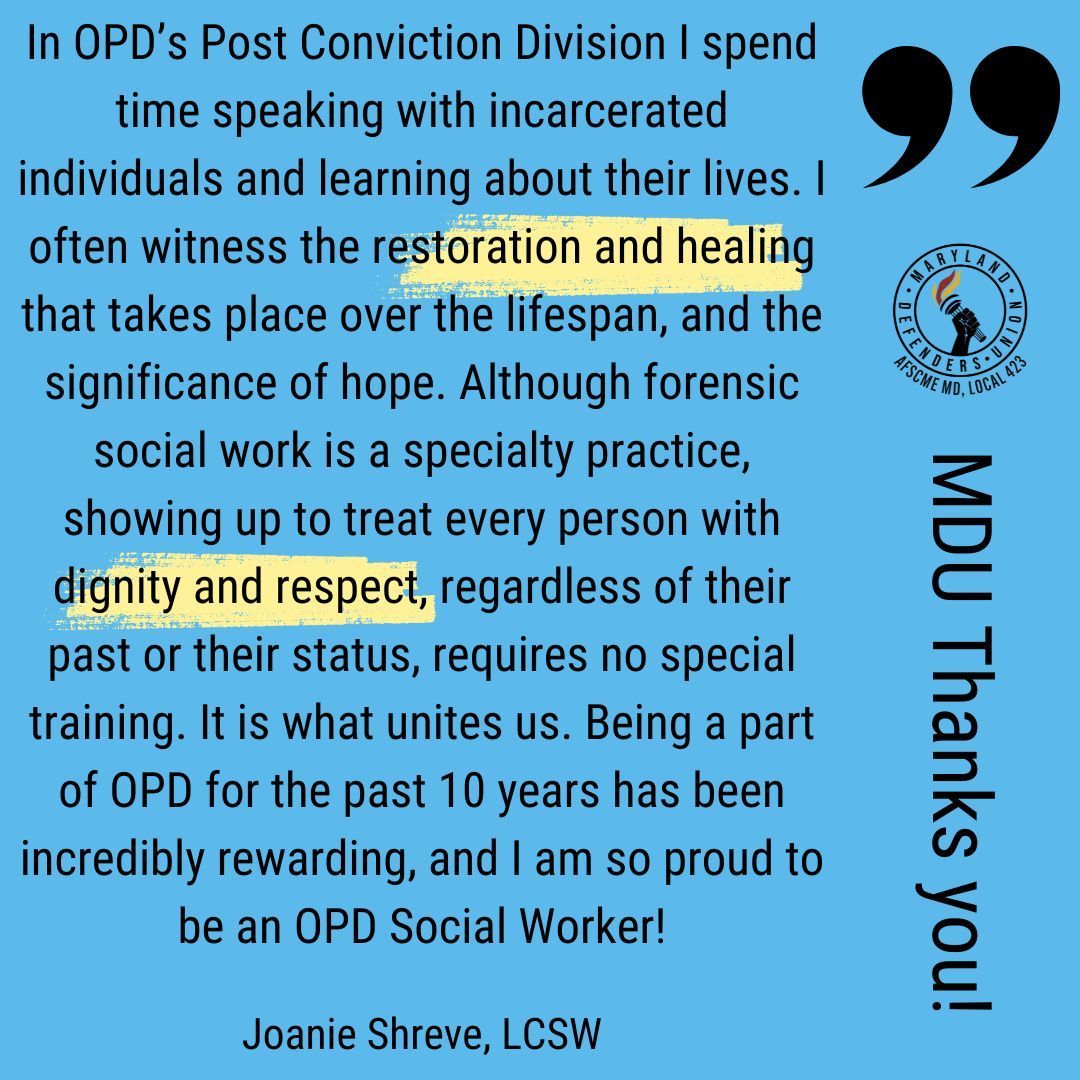 MDDefenderUnion's tweet image. #SocialWorkMonth #FundPublicDefense