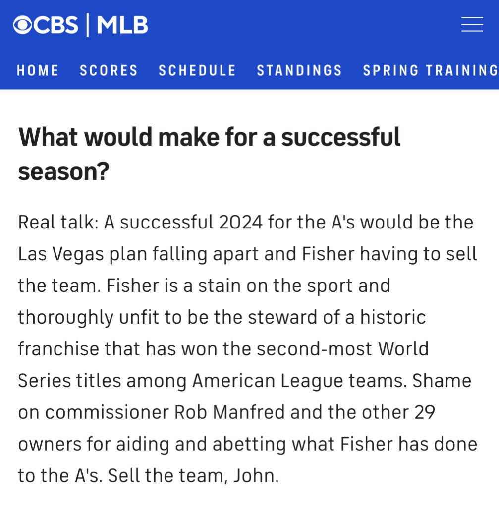 DmoWriter's tweet image. The correct way to report on the A’s and John Fisher