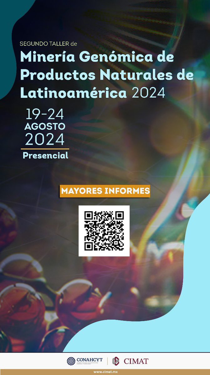 Está abierta la convocatoria para que investigadores jóvenes nos acompañen en la 2nd Minería genómica de productos naturales de Latinoamérica - Applications are now open for #ECRs to join us at the 2nd Genome mining of natural products, Latin America 2024 -please use QR code