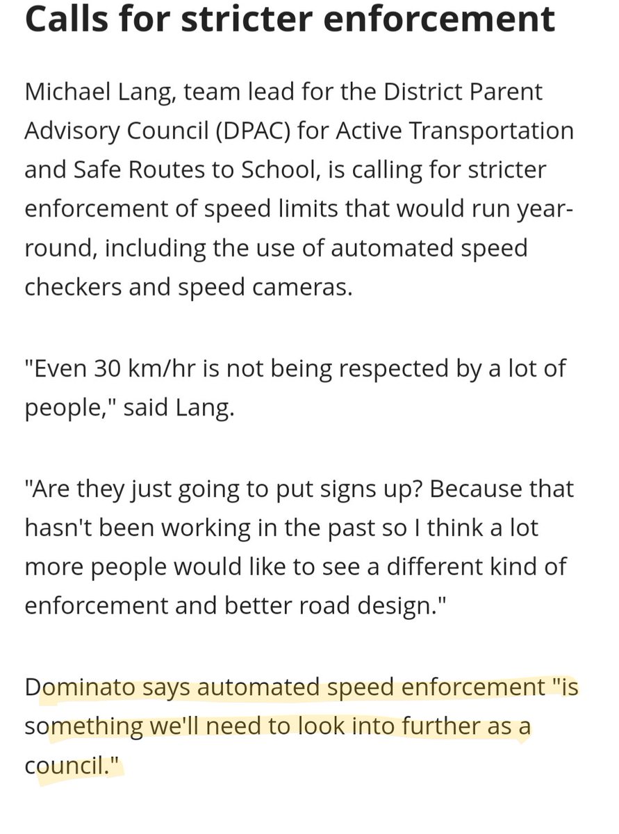 Interesting from Dominato in 2023: 'automated enforcement is something we'll need to look into further as a council.' Sounds like there was momentum before @BrianVMontague killed it, presumably to avoid getting tickets on his drive in from North Van. cbc.ca/news/canada/br…