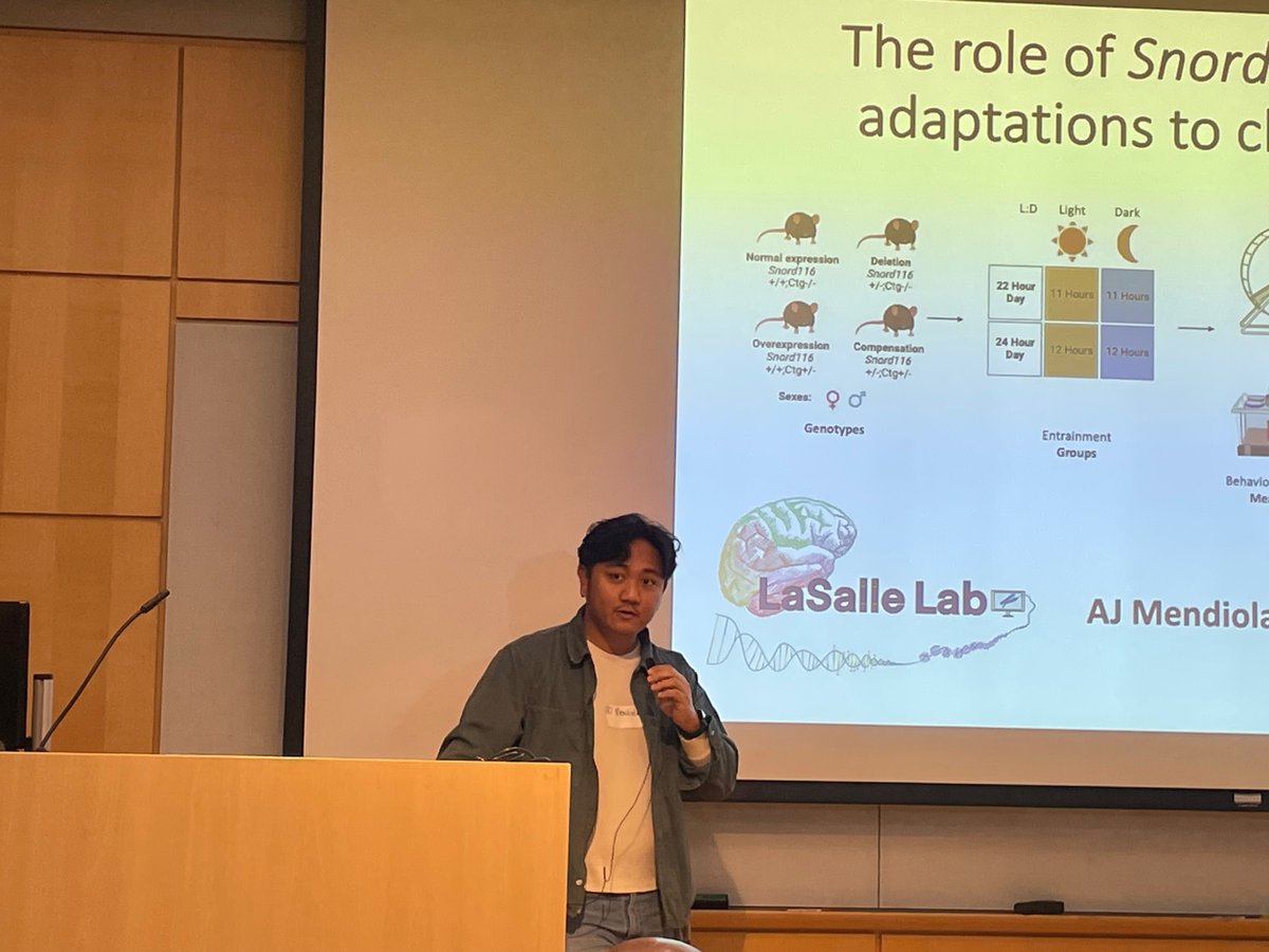 Learn more about the role of Snord116 in circadian entrainment from Aron Mendiola from the LaSalle lab at the Women in Science symposium today! @UCDAVISPharmac1 @PTXatUCD @UCDavisGenetics @BMCDB